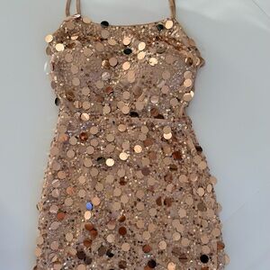 Crystal Doll Elegant Tan Dress